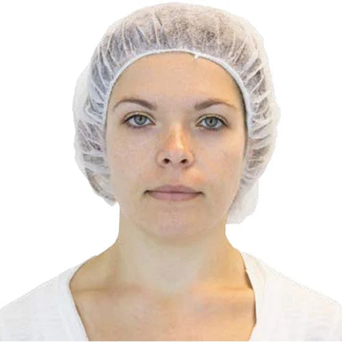 Safety Zone White Bouffant Caps, 21", case of 1000