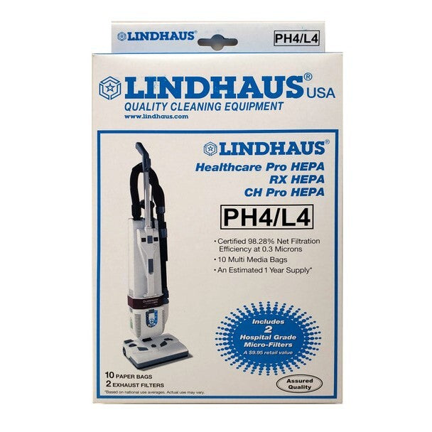 Lindhaus PH4 Vacuum Bags w/ Filters, 10 pack + 2 filters