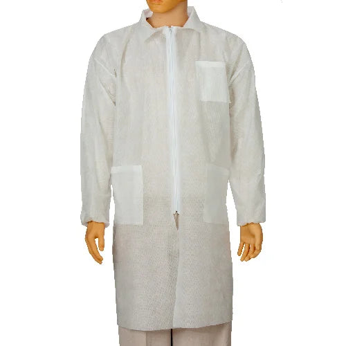 White Zip-Up Isolation Gown